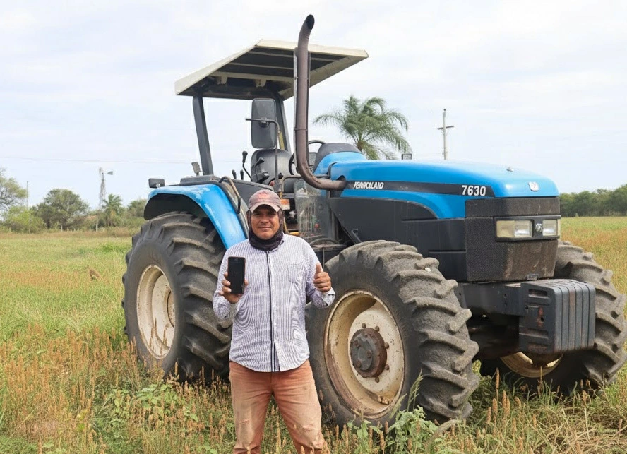 Farmer with tractor