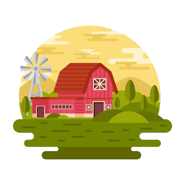 Ilustración de biodiversidad y granja